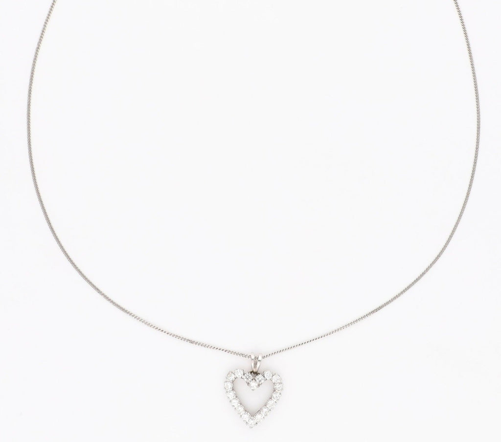 Collana cuore in oro e diamanti naturali 0.54ct