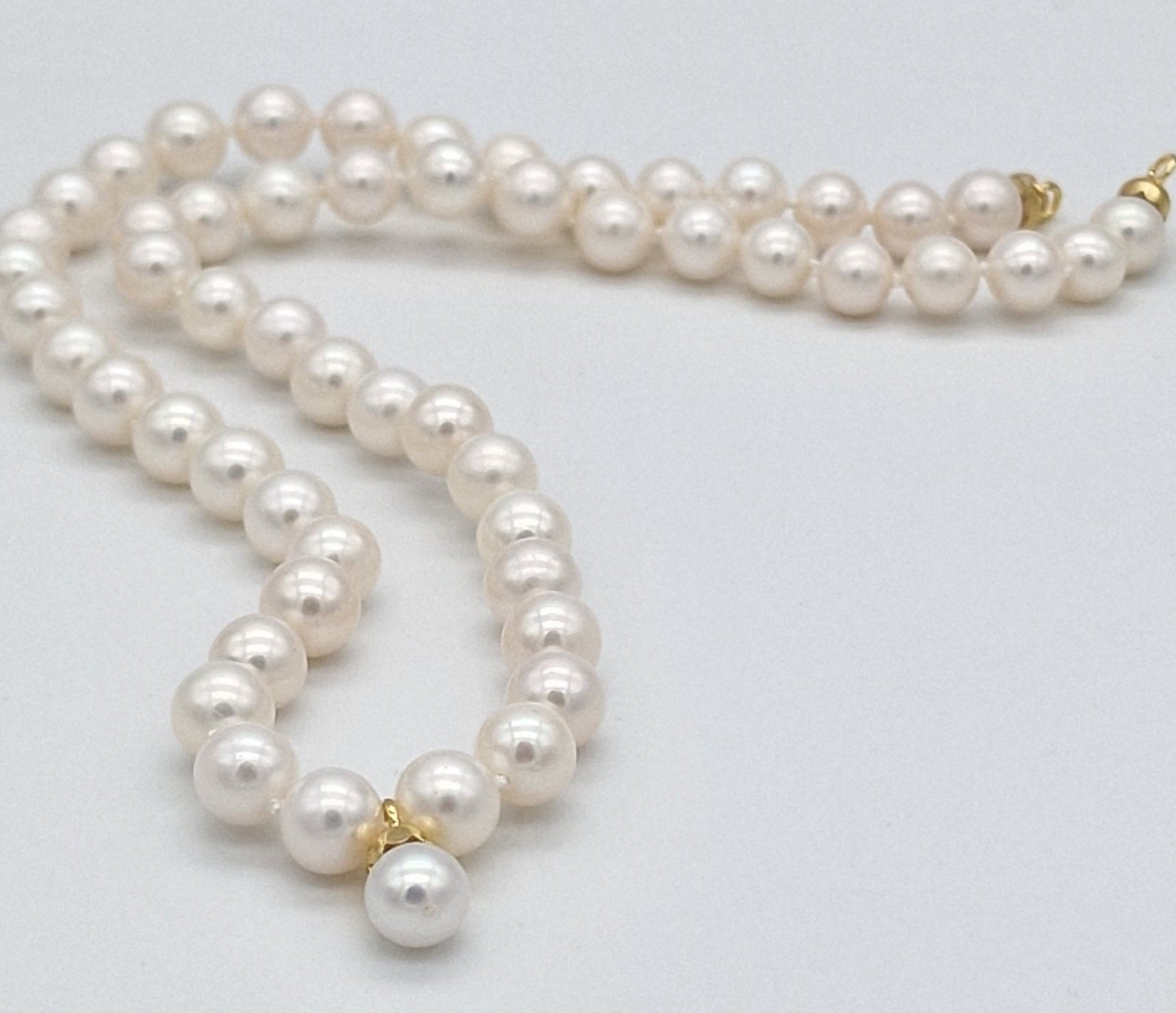 Collana in oro giallo 18k e perle naturale akoya