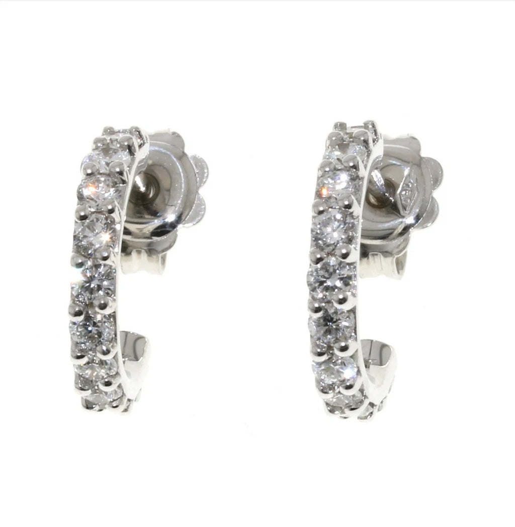 Orecchini Mezza Luna Certificato HRD ANTEERP e diamanti naturali 0,88 ct