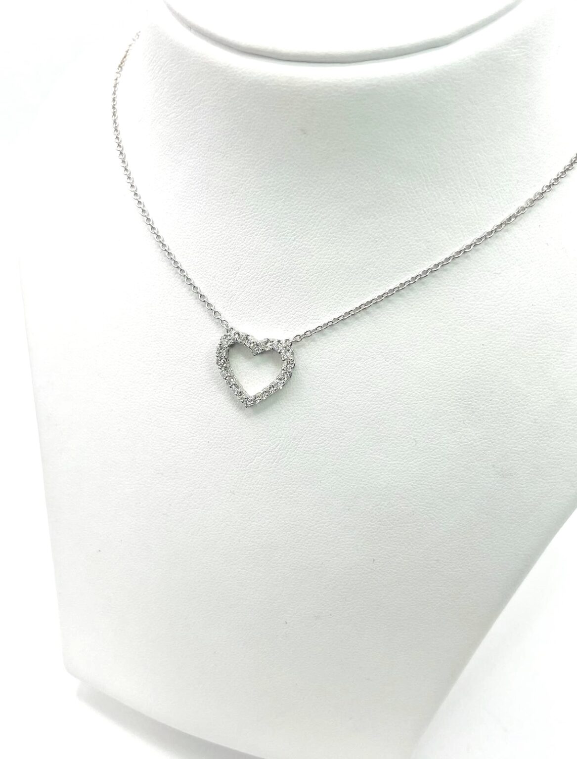 Collana Cuore - 18 carati Oro bianco - 1.00 ct. tw. Diamante Naturali