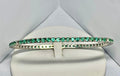Bracciale tennis - 18 carati Oro bianco - 6.38ct. tw. Smeraldo - Diamante