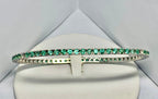 Bracciale tennis - 18 carati Oro bianco - 6.38ct. tw. Smeraldo - Diamante