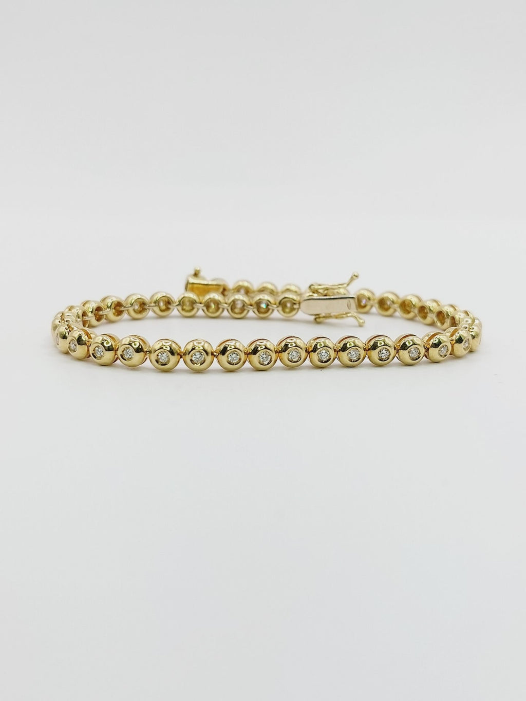 bracciale tennis a cipollina in oro bianco 18k e diamanti naturali 1,5 ct