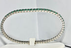 Bracciale tennis - 18 carati Oro bianco - 6.38ct. tw. Smeraldo - Diamante