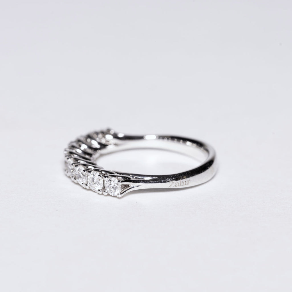 Anello veretta a 9 diamanti naturali 1.35 ct certificato IGI D VVS1