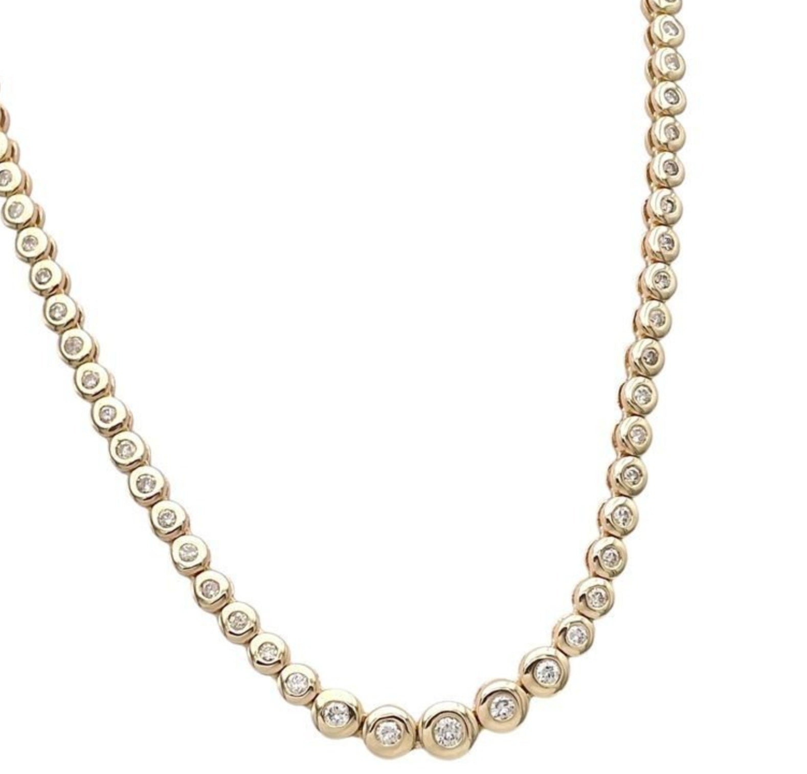 Collana collier  tennis a cipollina in oro e diamanti naturali 6.40ct