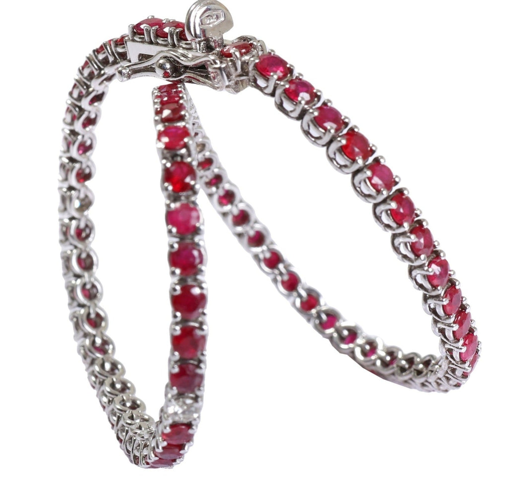 Bracciale - 18 carati Oro bianco - 6.68ct. tw. Rubino - Diamante