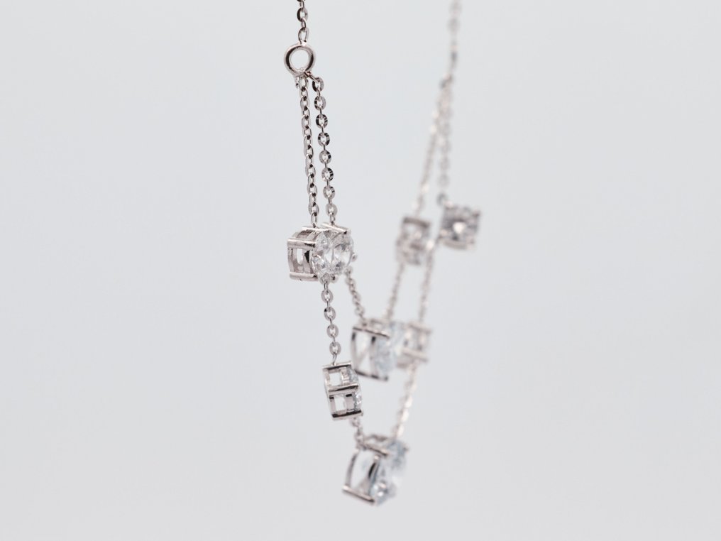 Collana - 18 carati Oro bianco - 3.34ct. tw. Diamante Naturali