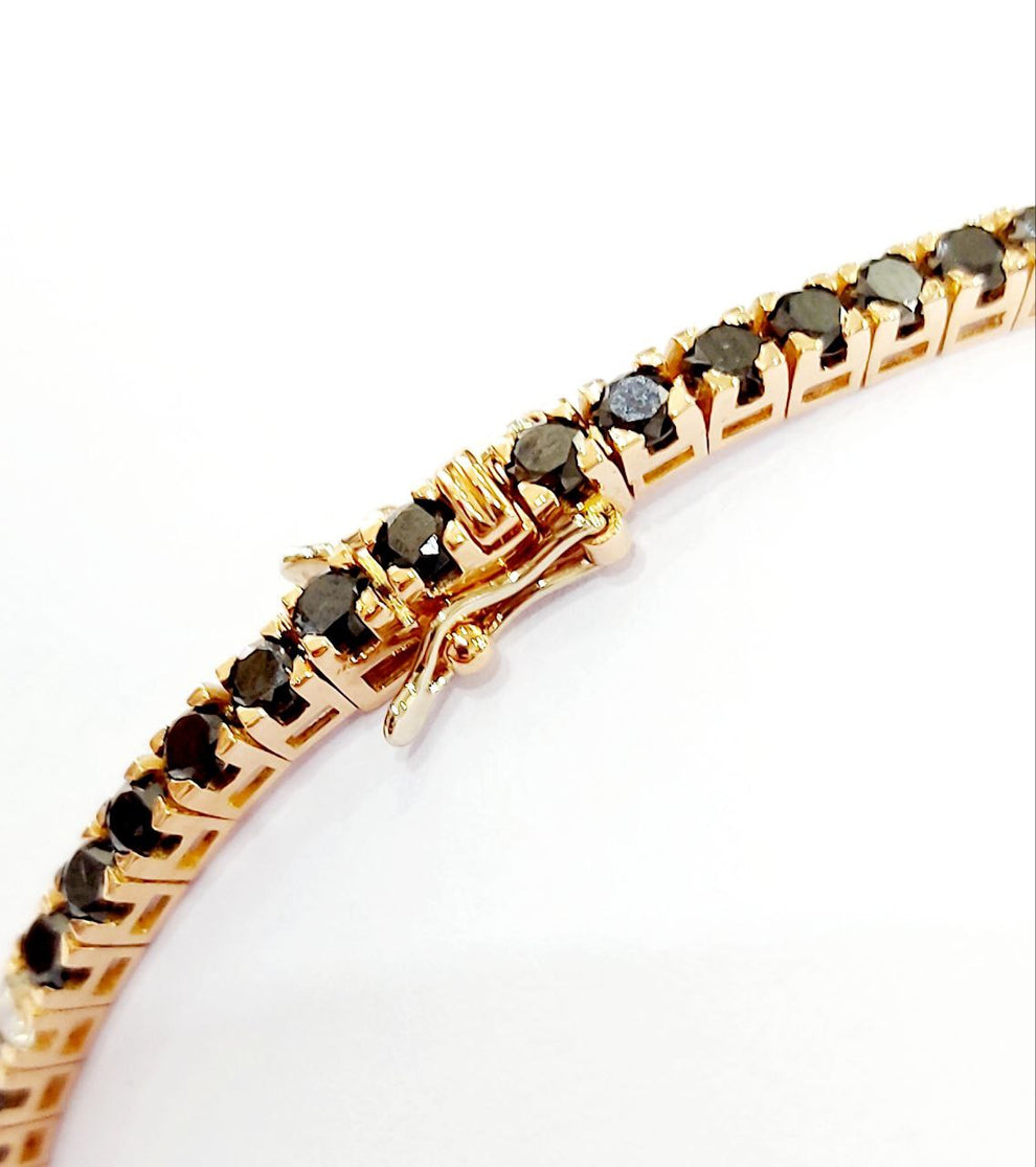 bracciale tennis in oro giallo 18k e diamanti naturali 4,00ct