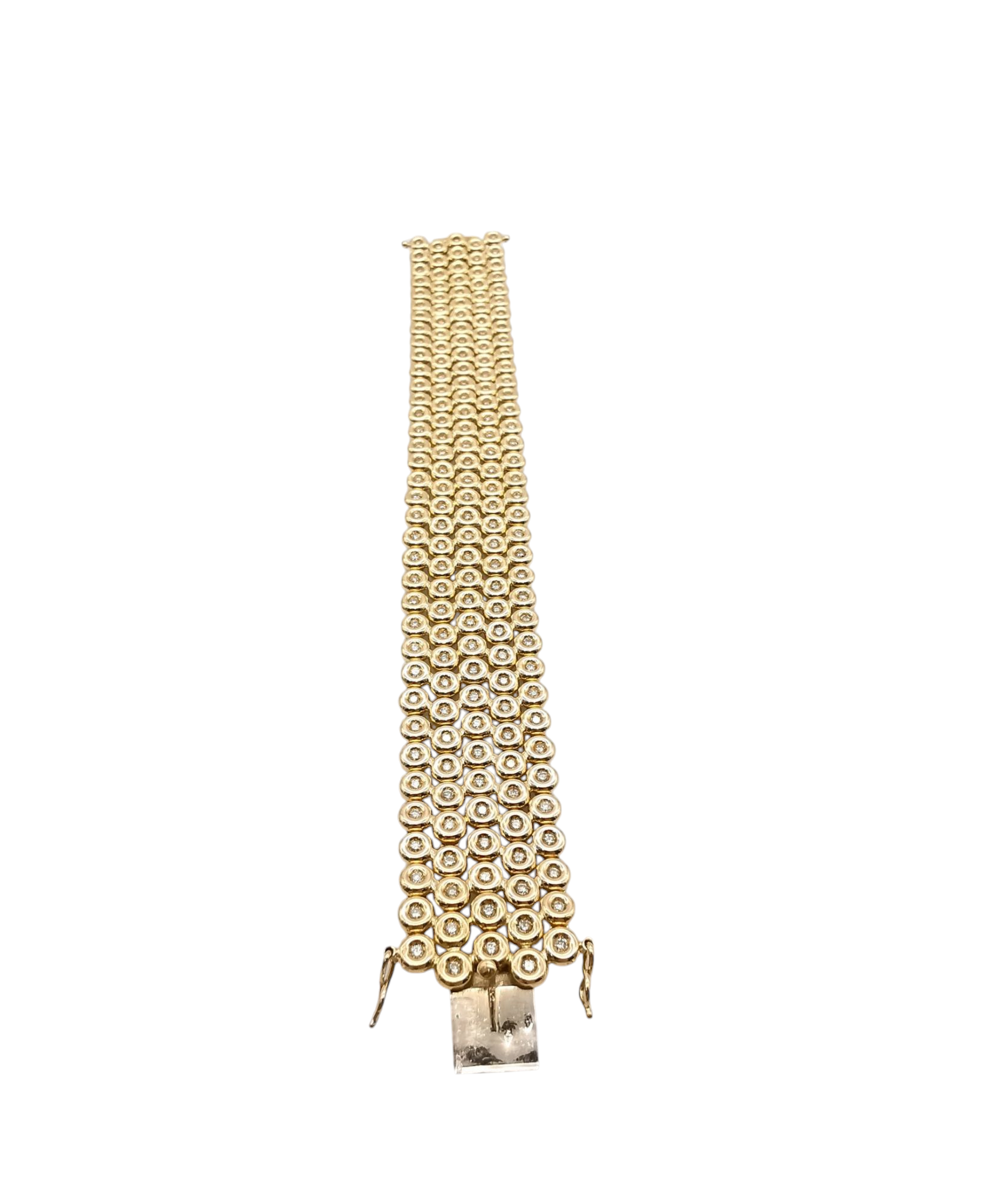 Bracciale tennis in oro giallo e diamanti naturali 25.20 ct