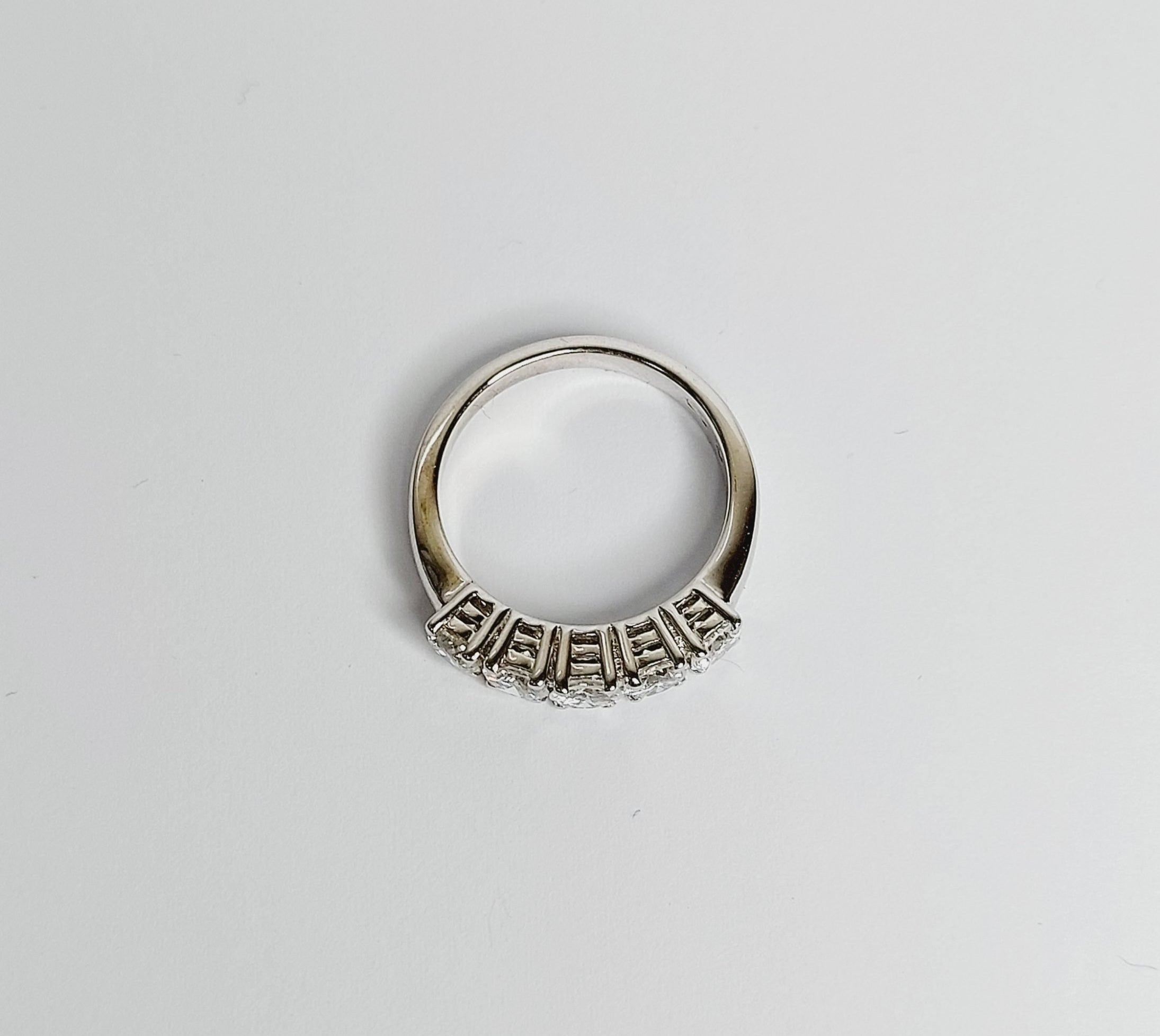 Anello veretta a 5 diamanti naturali 1.00 ct certificato IGI D IF