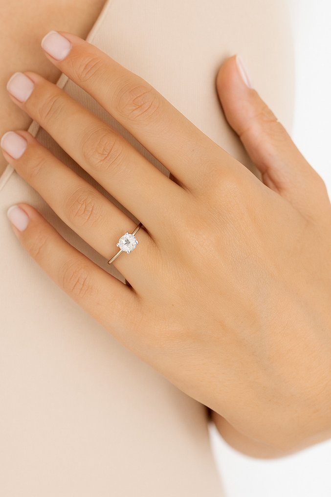 Anello Solitario - 18carati Oro bianco - 0.43ct. tw. Diamante (Naturale)