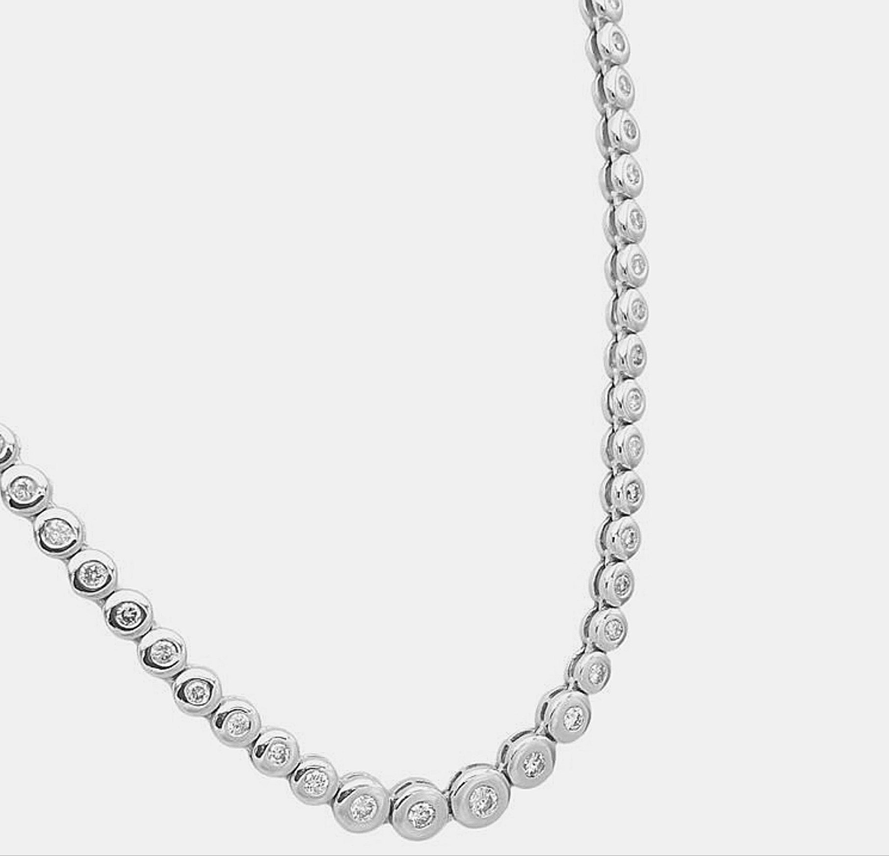 Collana collier tennis a cipollina in oro e diamanti naturali 6.40ct
