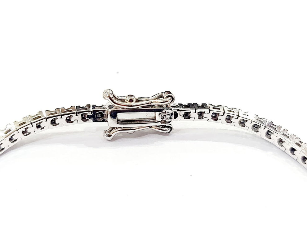 bracciale tennis in oro bianco 18k e diamanti naturali neri  2,70ct