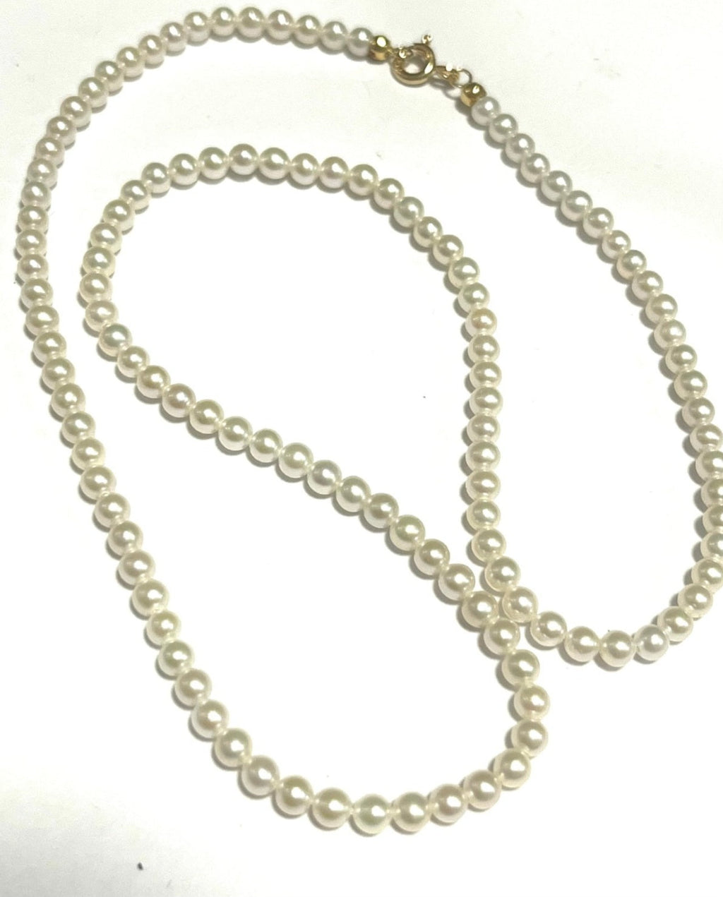 Collana in oro giallo 18k e perle naturale akoya