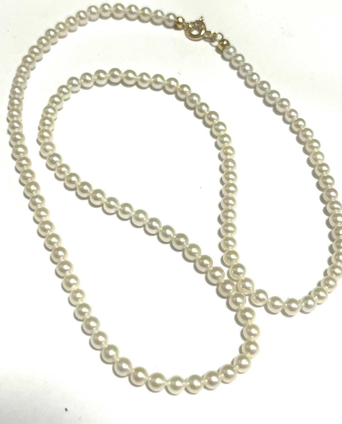 Collana in oro giallo 18k e perle naturale akoya