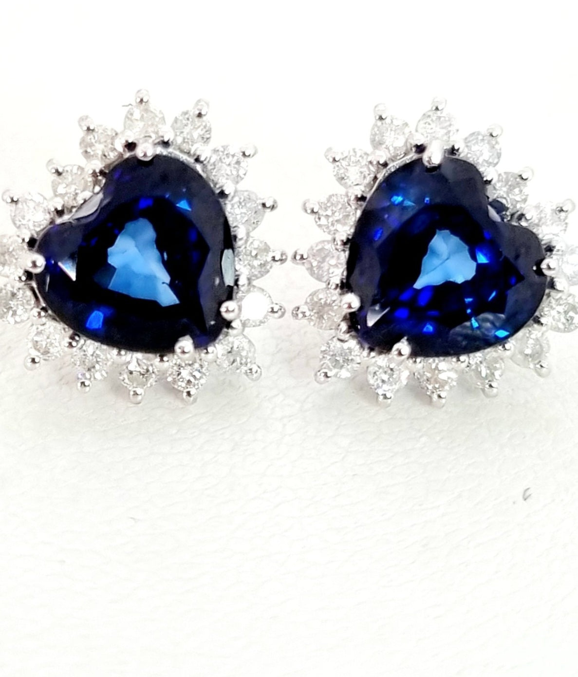 Orecchini - 18 carati Oro bianco Zaffiro - Diamante