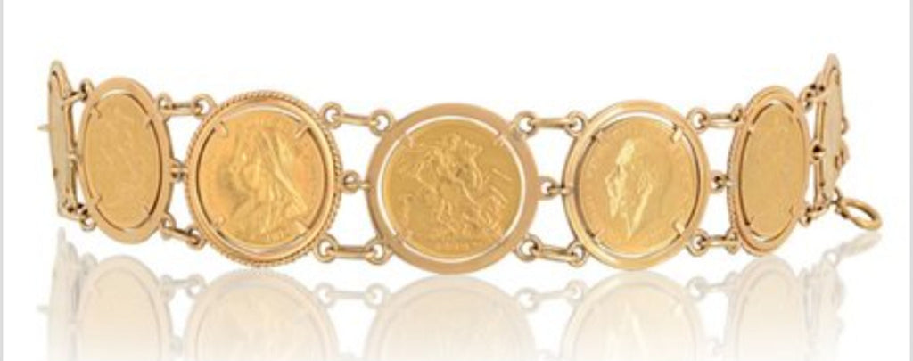 Bracciale in oro giallo  con 7 sterline 22k