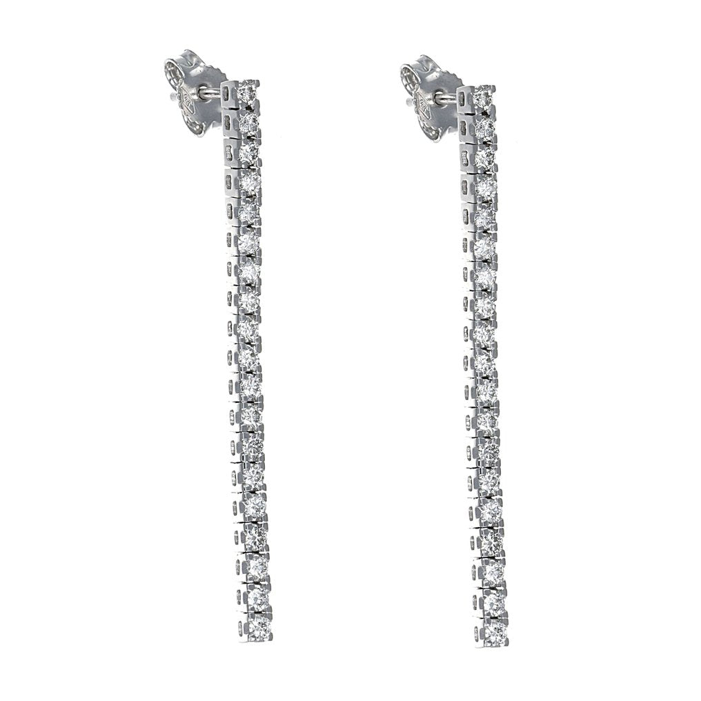 Orecchini Tennis - 18 carati Oro bianco - 0.95ct. tw. Diamante (Naturale)