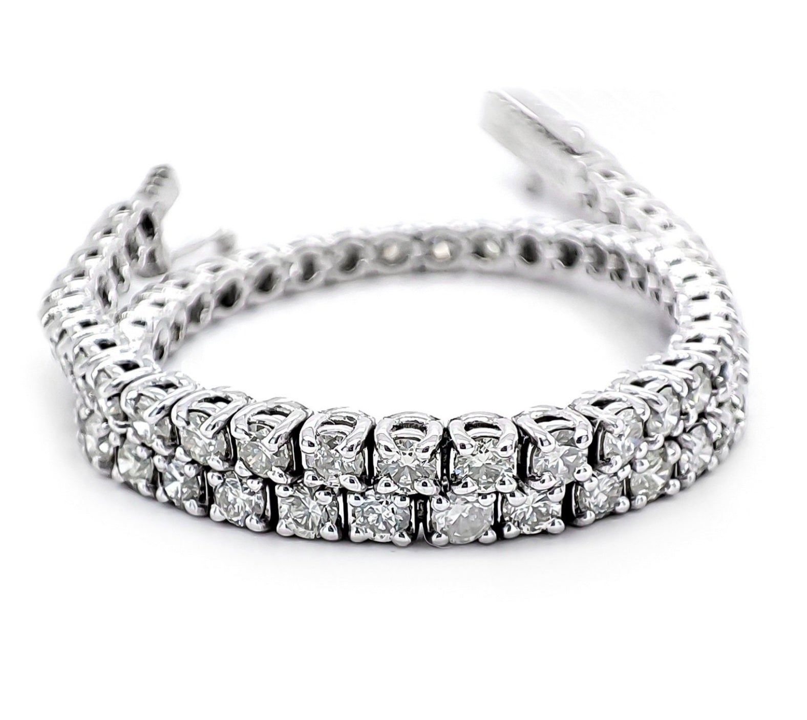 Bracciale - 18 carati Oro bianco - 6.12ct. tw. Diamante (Naturale)