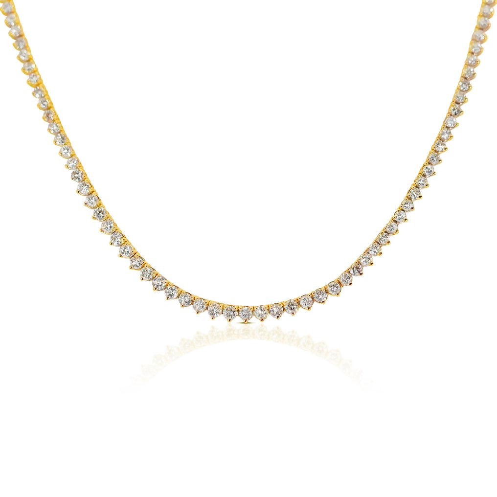 Collana Tennis- 18 carati Oro giallo - 8.67ct. Diamante (Naturale)