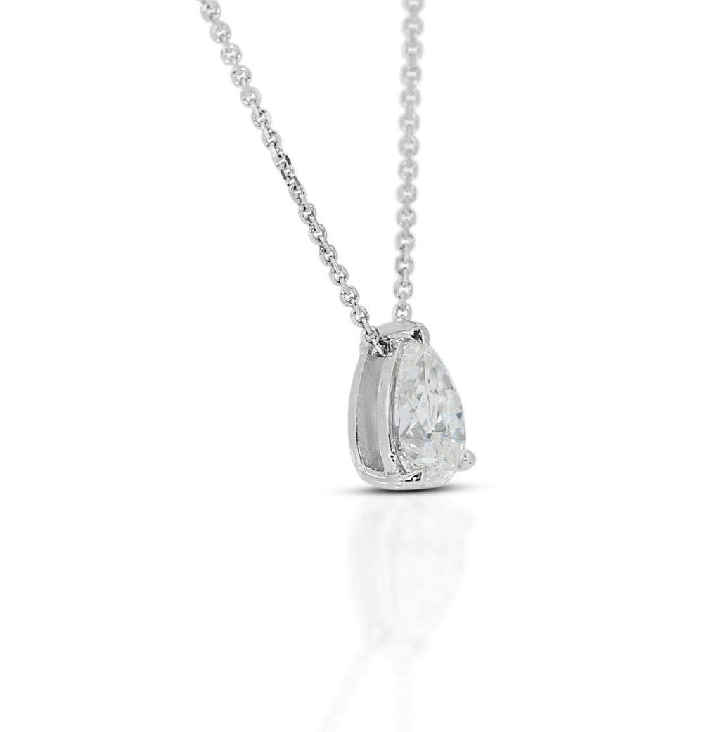 Collana punto luce in oro e diamante naturale pera 0.24ct