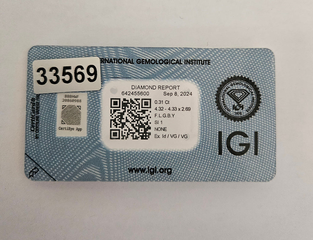 diamanti naturali certificato IGI  0.31ct