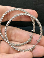 Orecchini a cerchio oro bianco 18k diamanti Naturali 10,50 ct