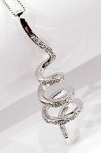 Collana con ciondolo - 18 carati Oro bianco - 1.10ct. tw. Diamante (Naturale) -