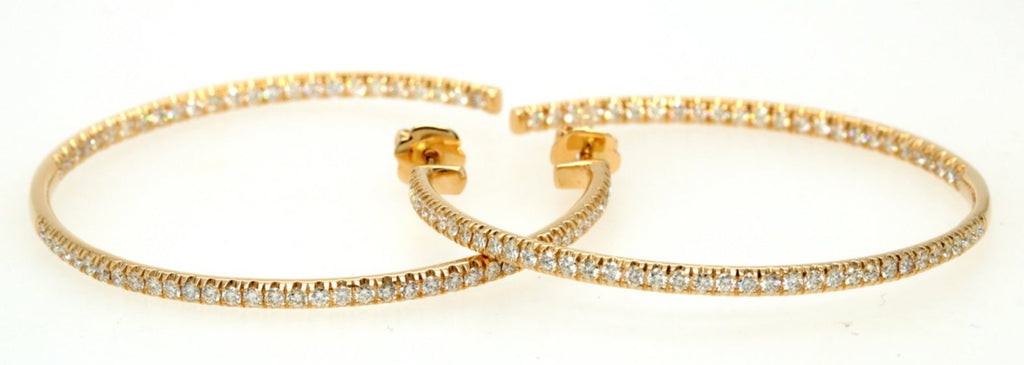 Orecchini a cerchio - 18 carati Oro giallo 2.00ct Diamante (Naturale)