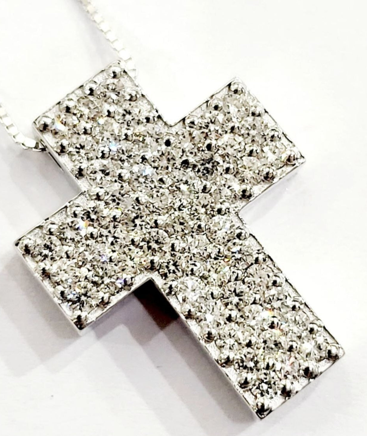 Collana con ciondolo - 18 carati Oro bianco - 1.44ct. tw. Diamante (Naturale)