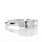 Anello Trilogy- 18 carati Oro bianco - 1.01ct. tw. Diamante (Naturale) - Diamante -D COLOR VVS1