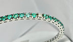 Bracciale tennis - 18 carati Oro bianco - 6.38ct. tw. Smeraldo - Diamante