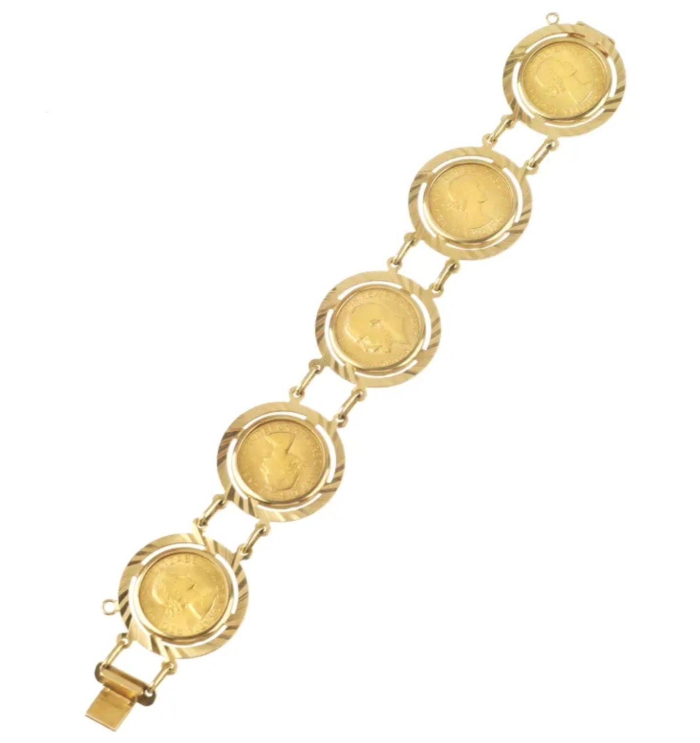 Bracciale in oro 22k con  5 sterline oro