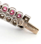 Bracciale tennis in oro bianco e rubino naturali e diamanti naturali 9.00ct