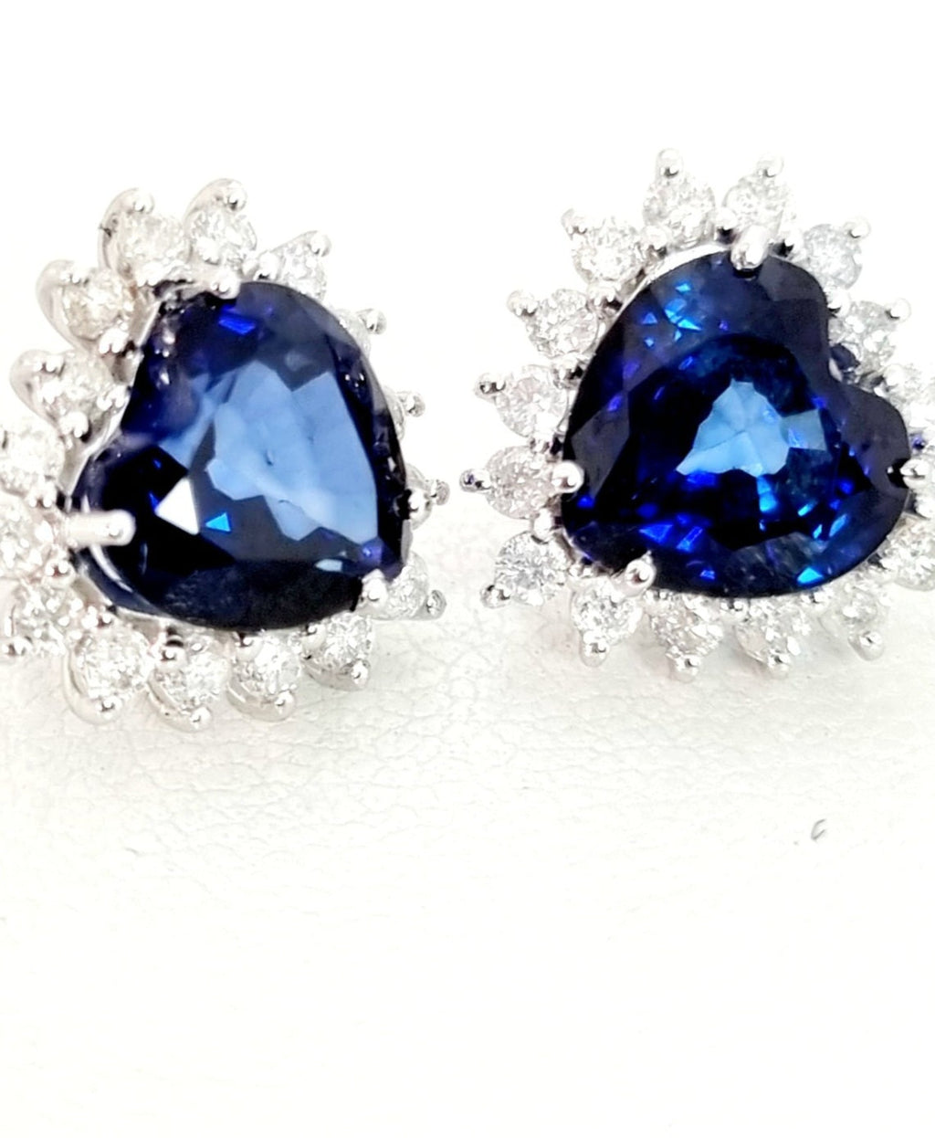 Orecchini - 18 carati Oro bianco Zaffiro - Diamante