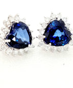 Orecchini - 18 carati Oro bianco Zaffiro - Diamante