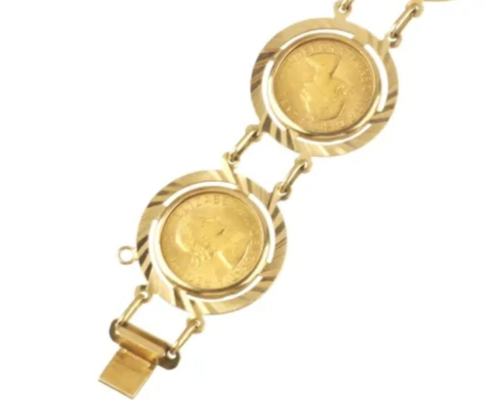 Bracciale in oro 22k con  5 sterline oro