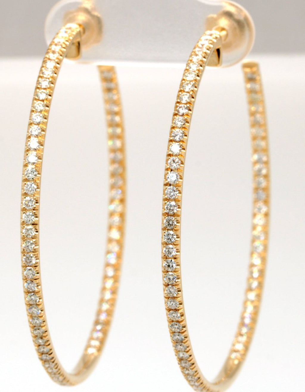 Orecchini a cerchio - 18 carati Oro giallo 2.00ct Diamante (Naturale)