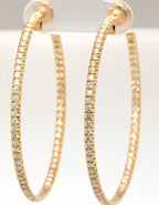 Orecchini a cerchio - 18 carati Oro giallo 2.00ct Diamante (Naturale)