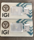 2 diamanti naturali certificato IGI taglio radiante   0.63ct   D VS2