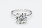 Anello solitario in oro bianco 18k e diamante naturale da 2.02 ct.  D IF