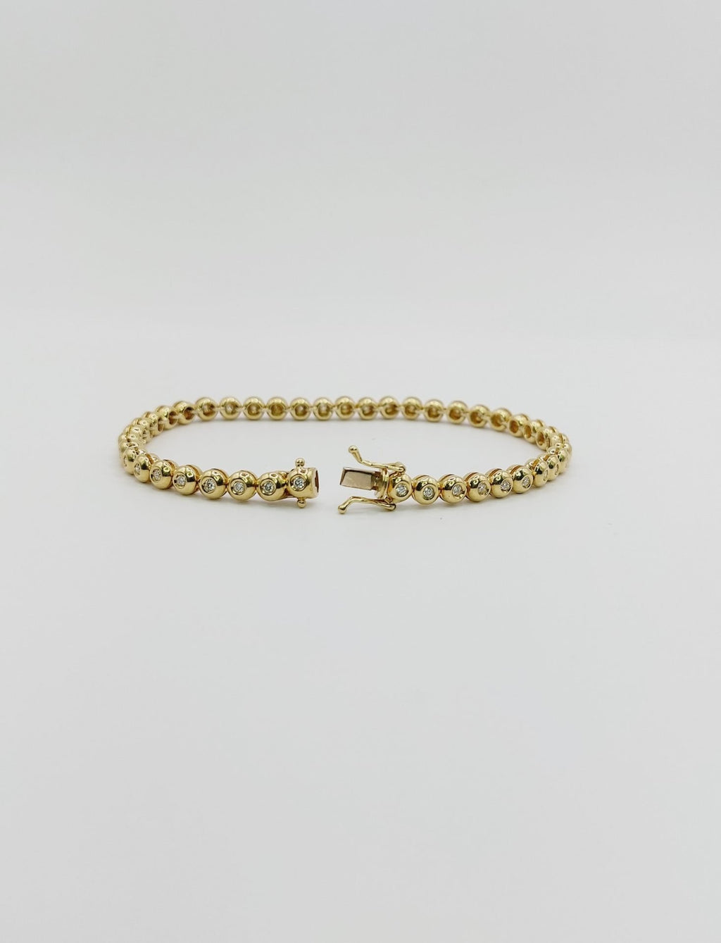 bracciale tennis a cipollina in oro bianco 18k e diamanti naturali 1,5 ct