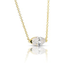 Collana punto luce in oro e diamante naturale marquise 0.50ct