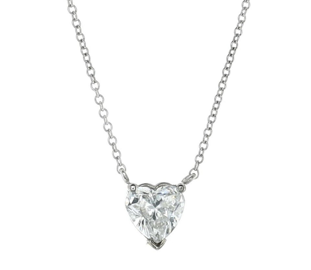 Collana punto luce in oro e diamante naturale cuore 0.44ct