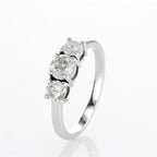 Anello Trilogy- 18 carati Oro bianco - 1.01ct. tw. Diamante (Naturale) - Diamante -D COLOR VVS1
