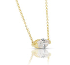 Collana punto luce in oro e diamante naturale marquise 0.24ct