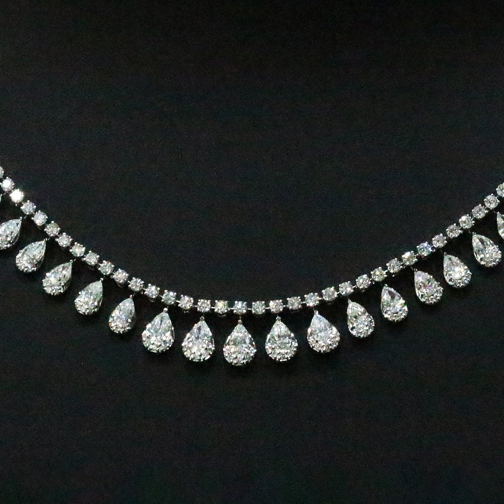 Collana Tennis - 18 carati Oro bianco - 7.47ct. tw. Diamante (Naturale)