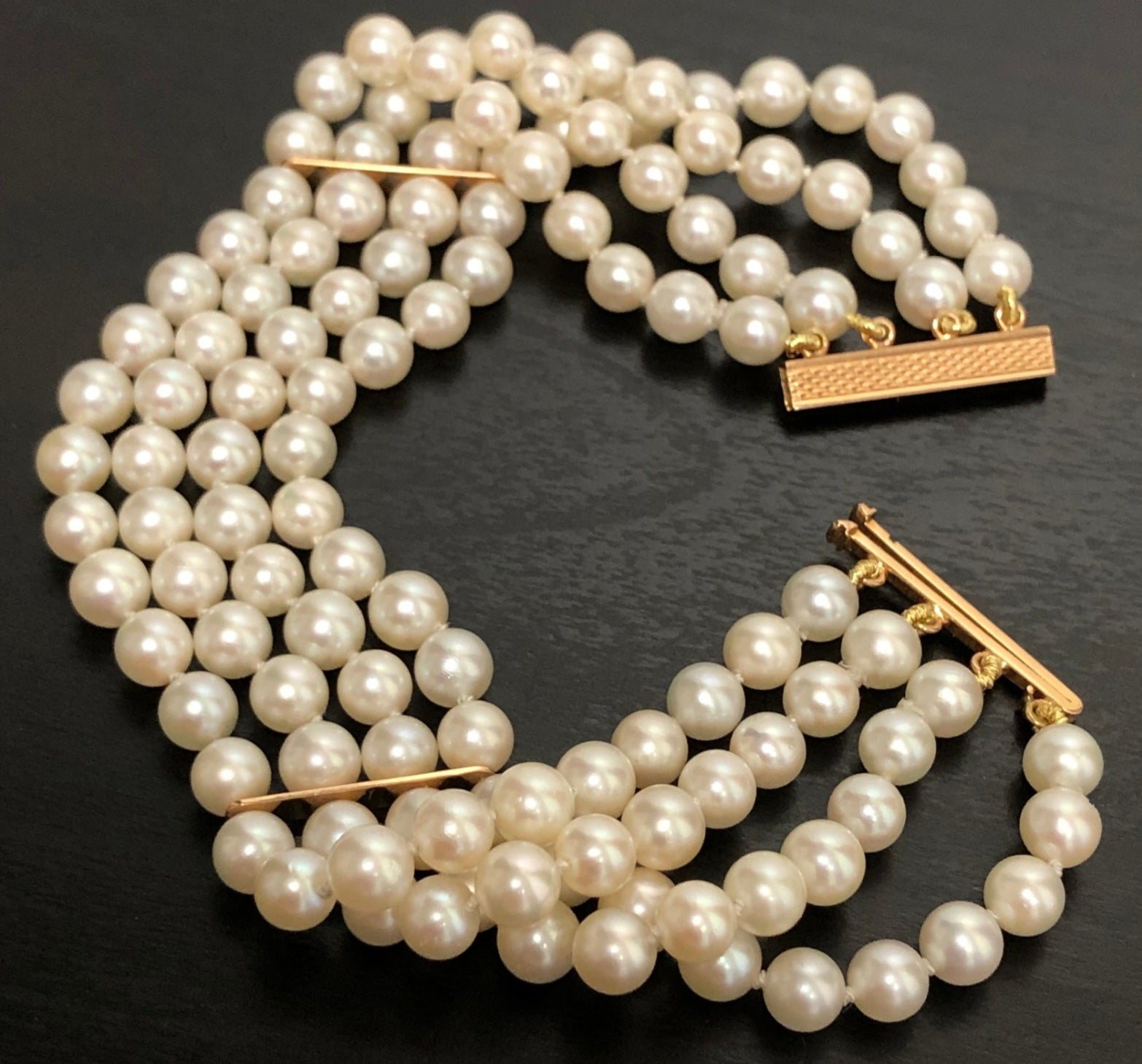 Bracciale in oro 18k e perle naturale akoya