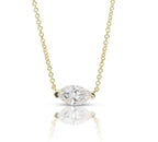 Collana punto luce in oro e diamante naturale marquise 0.50ct